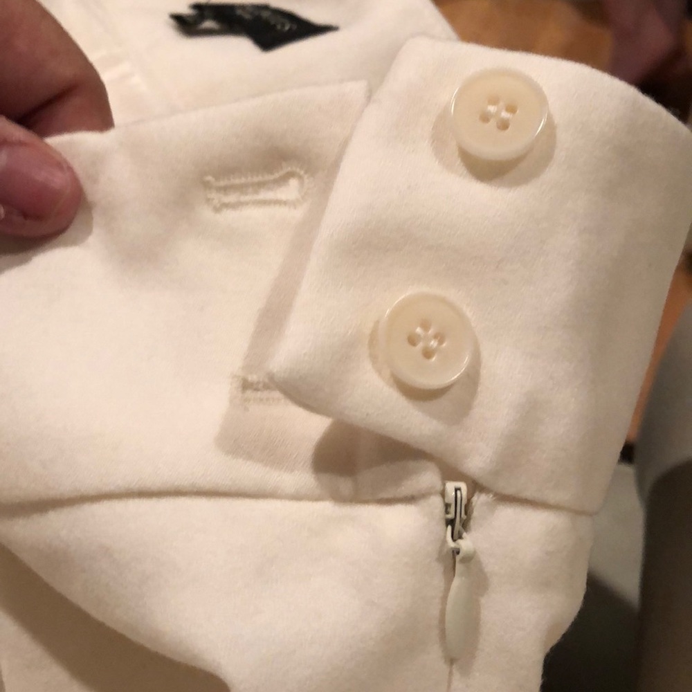 Talbots 4P winter white lined wool A line midi - Picture 5 of 6